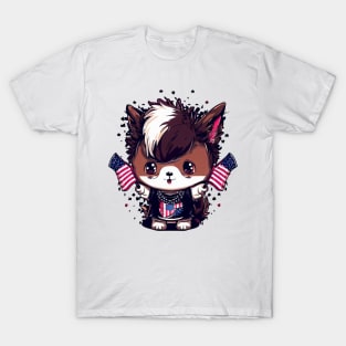 Cute Dog 4th of July Punk Patriot Pooch T-Shirt